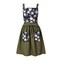 Vintage Pinafore Apron Dress for Women with Pockets Cute Floral Chef Aprons for Kitchen Cooking Baking Gardening (Olive Green)